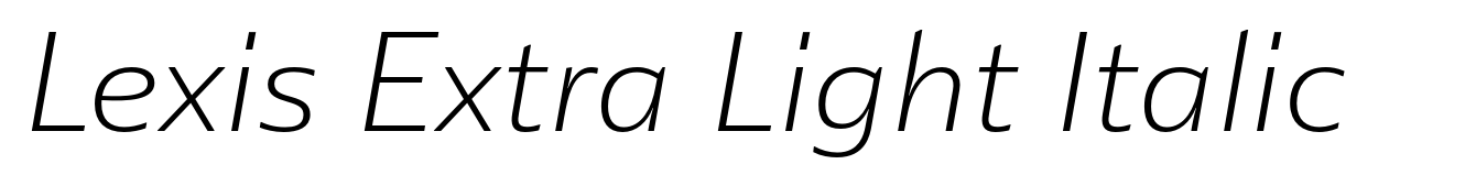 Lexis Extra Light Italic